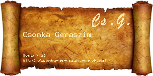 Csonka Geraszim névjegykártya